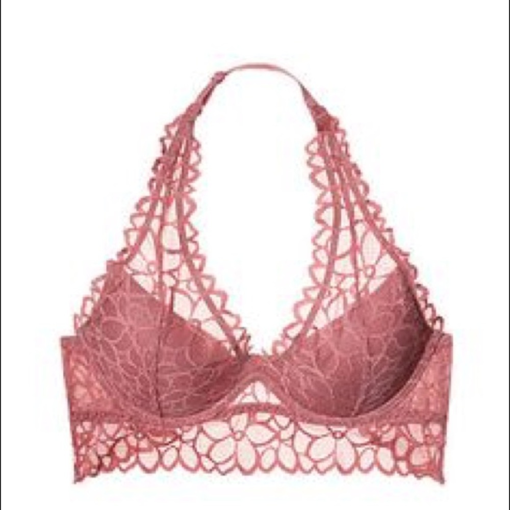 Pink floral bralette